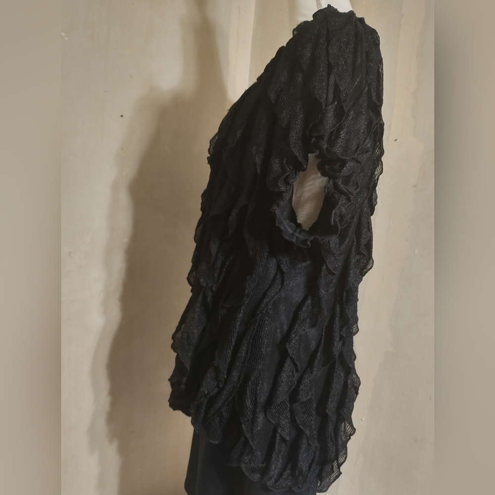 Once Again Black Ruffled Top - Picture 7 of 10